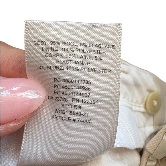 Aritzia Babaton Publish trouser Pants cream color sz 0 preloved without flaws - Picture 9 of 10